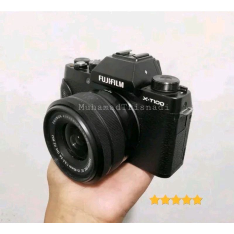 Camera Kamera Mirrorless Fujifilm XT100 Lensa 15-45mm Hitam Murah