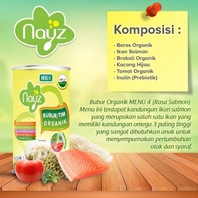 Nayz Bubur Beras Organik Kaleng 275gr mpasi nays