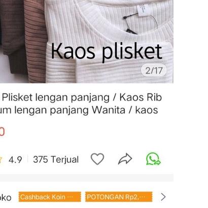 ♔ KAOS POLOS RIB PREMIUM WANITA LENGAN PANJANG / KAOS RIB POLOS LENGAN PANJANG / KAOS RIB H&M / KAOS