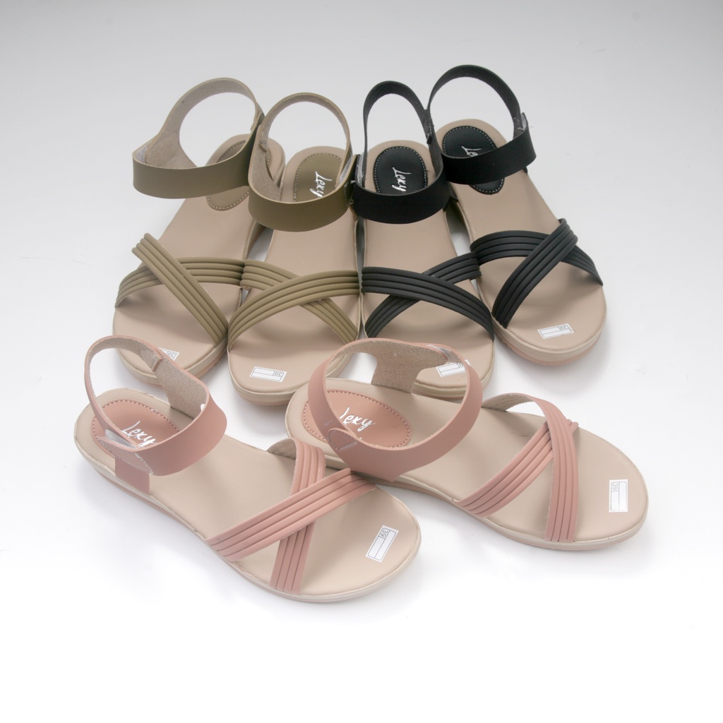 Lexy EUDORA Sandal Wanita Tali L Velcro Silang Line 06