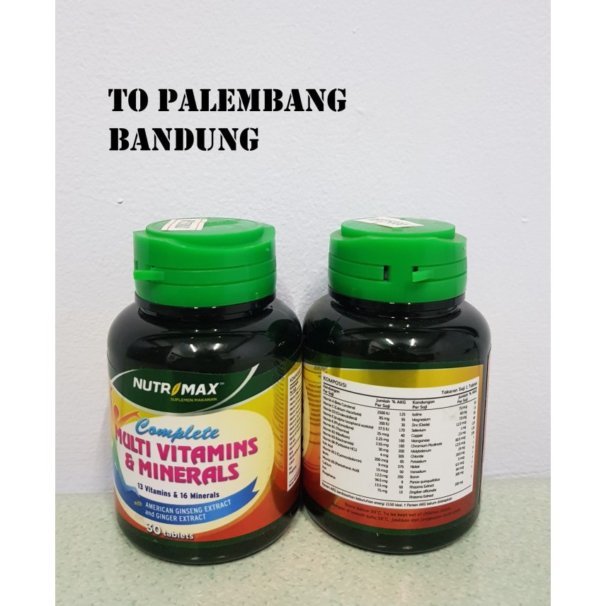 COMPLETE MULTIVITAMIN & MINERALS NUTRIMAX 30'