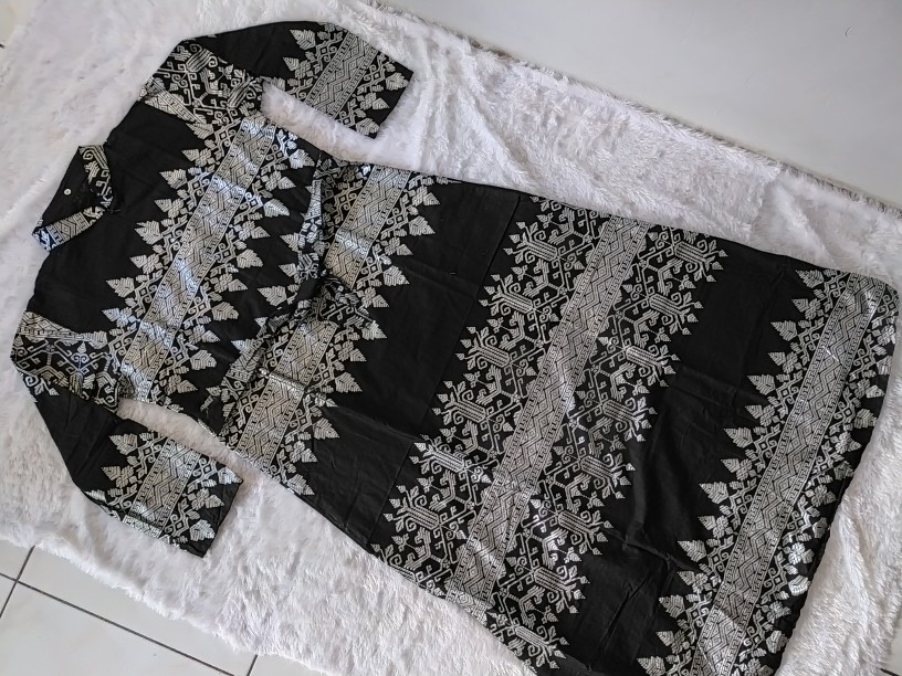 Batik Couple Keluarga - Couple Baju Batik Satu Keluarga Motif Anjani Prada Perak