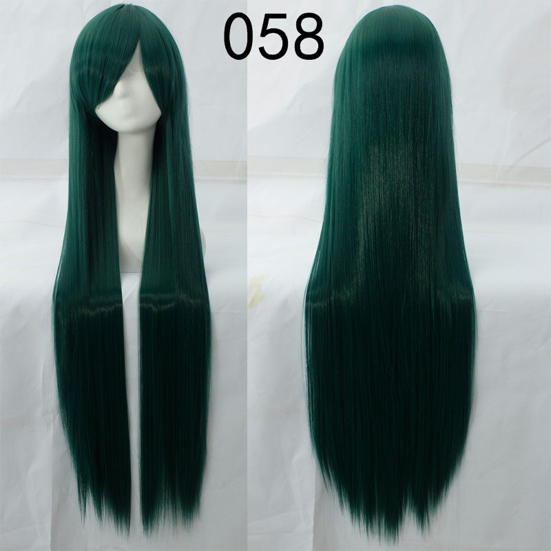 099 DARK wig base 100 cm lurus wanita cosplay rambut palsu