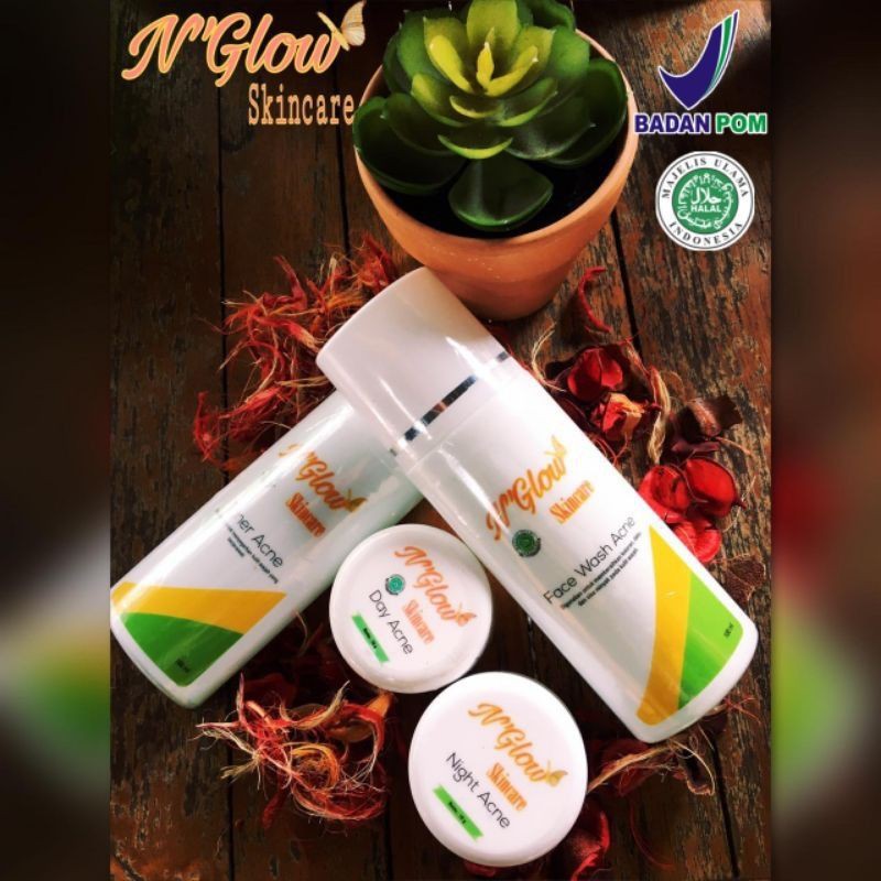 BISA BELI ECER N GLOW SKINCARE ACNE NORMAL FLEK DAY CREAM / NIGHT CREAM / FACE TONER / FACIAL WASH