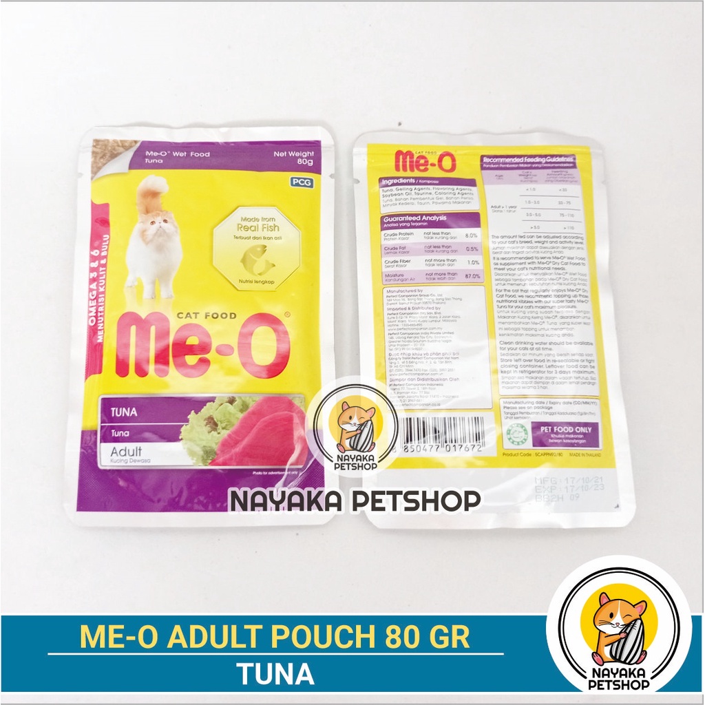 Meo Pouch 80 gr Tuna Wet Food Makanan Basah Kucing Dewasa Adult Cat Pakan