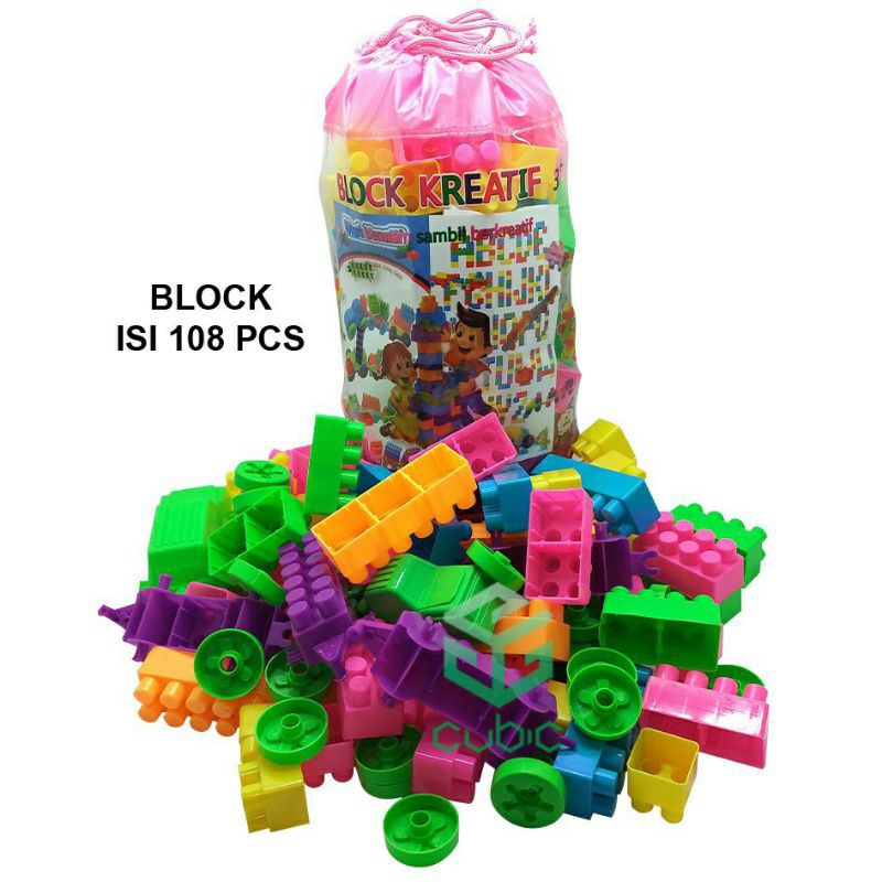 Mainan Anak Lego Blok Ukuran Besar isi 108 Pcs