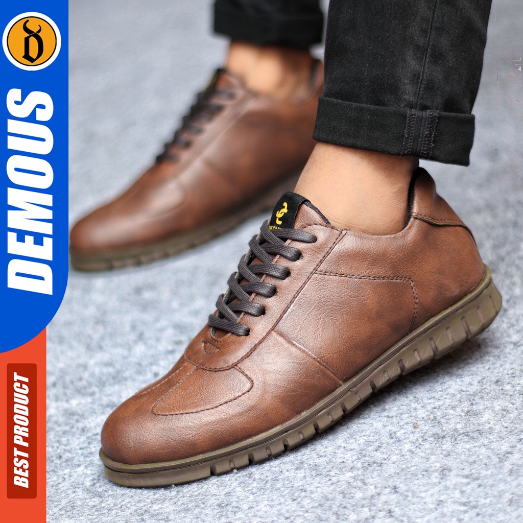 Sepatu Formal Pria Sepatu Pantofel Sepatu Casual Pria Kulit Pu Tali  Kerja Kantor Kuliah Kondangan Sepatu Hitam Pria  DEMOUS VEGAZ