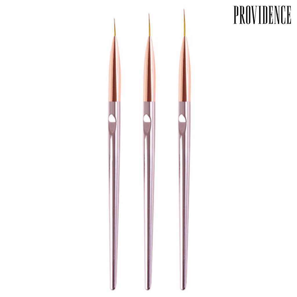 Providence 3Pcs Nail Art Liner Brushes Non-deformation Non-corroding Nail Decor UV Gel Painting Acrylic Liner Brushes for Salon