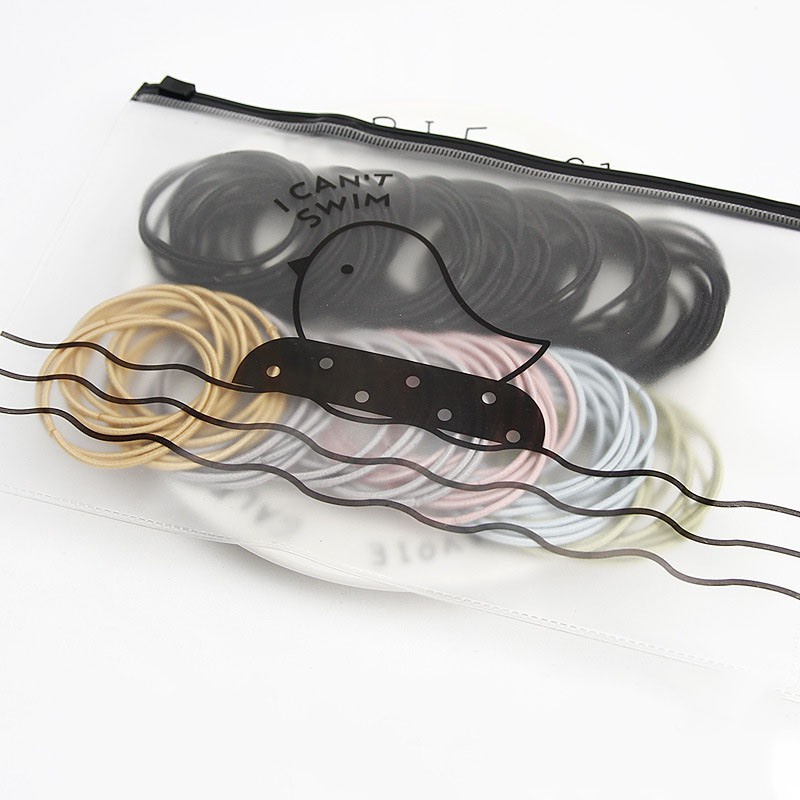 MURMURE.ID | 100PCS KARET IKAT RAMBUT PONYTAIL KOREA WARNA-WARNI 5CM TALI RAMBUT IMPORT HA043 HA028-SET BLACKPASTEL BESA