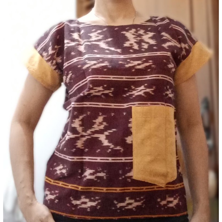 Tenun Dress motif NTT (Atasan Tenun Indonesia Timur) modern