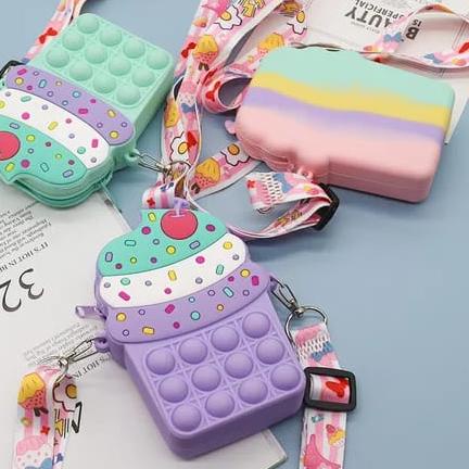 Terbaru Tas Slempang Anak Sling Bag Pop It Mini Varian Model Cute Fashion Anak Import ForeverYoung