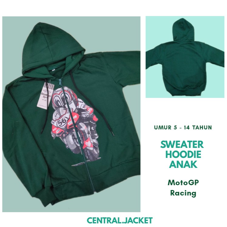 Sweater Hoodie Anak Laki-laki Gambar Keren Racing - Jaket Anak Tebal