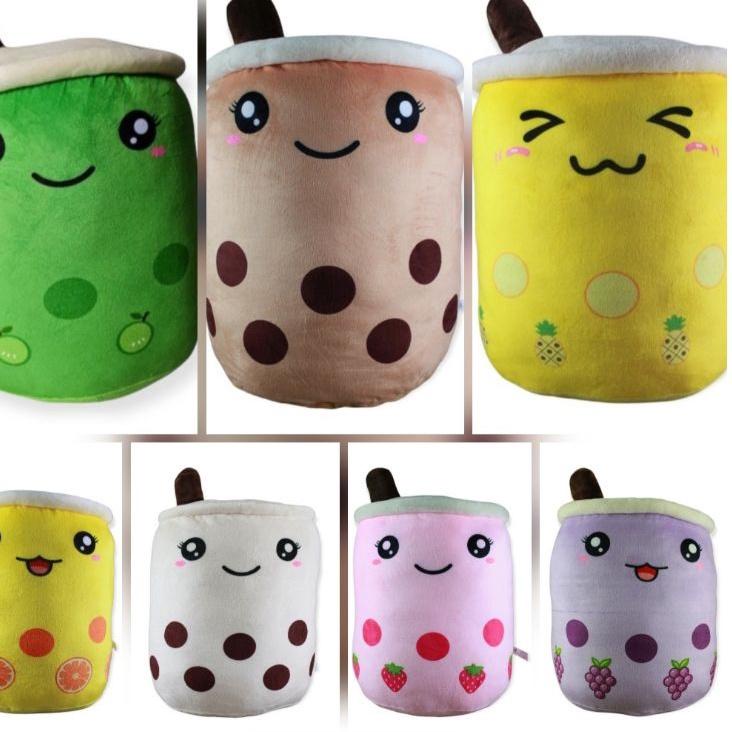 [SKU PRODUK : RFMTS] DREAMTOYS96 Boneka Boba Jumbo Bubble Milk Tea Pearl Brown Sugar 14" Nanas Straw