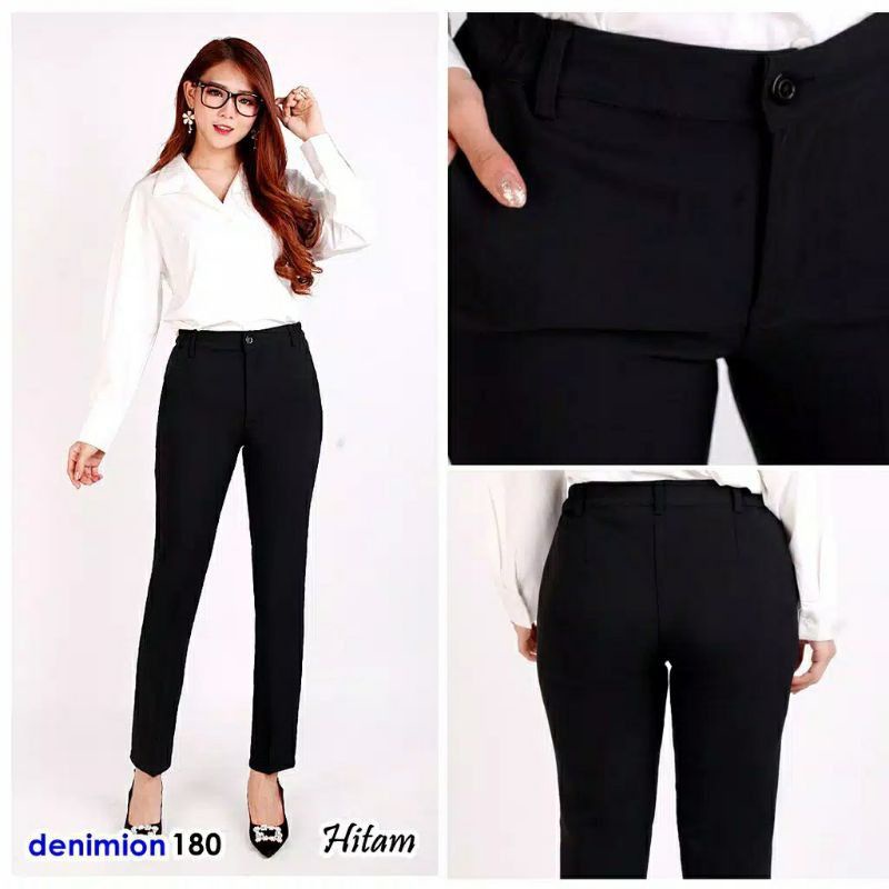 4s Grosir Solo || Celana Kerja Kantor Forman Bahan Dasar Kain Warna Hitam Model Slim fit Standart