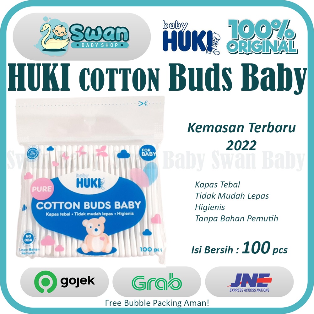 HUKI Cotton Buds Extra Fine for Baby 100 Sticks Cotton Bud ExtraLembut