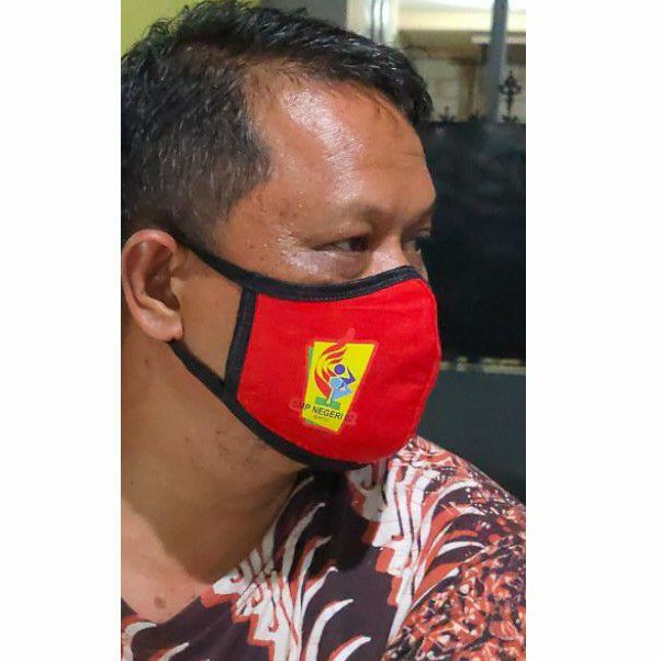 Masker kaos logo sablon tali list