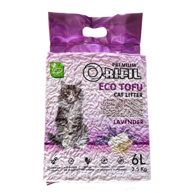 Pasir Kucing Orifil ECO TOFU Soya Cat Litter Gumpal Premium 6 Liter
