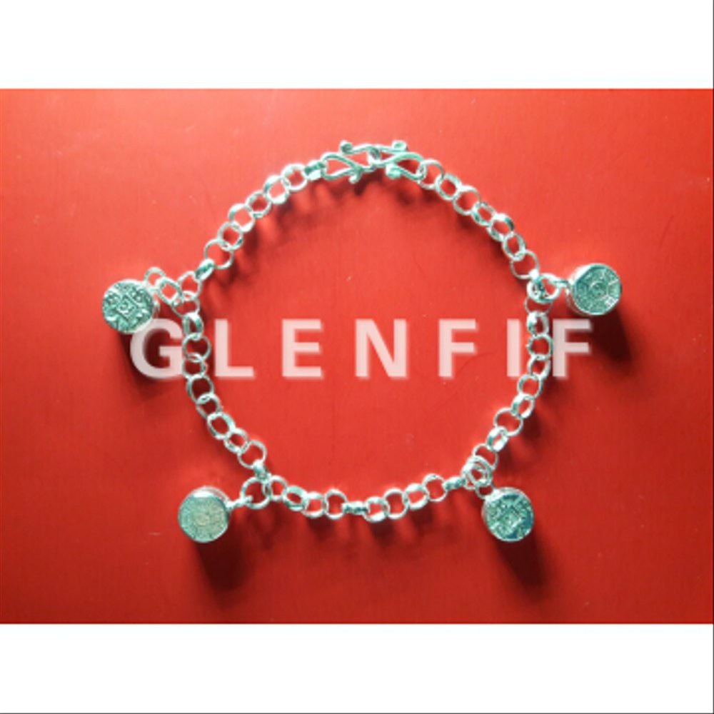 Gelang Kaki Perak Kerincing Anak Bayi model Gendrang Pakkua