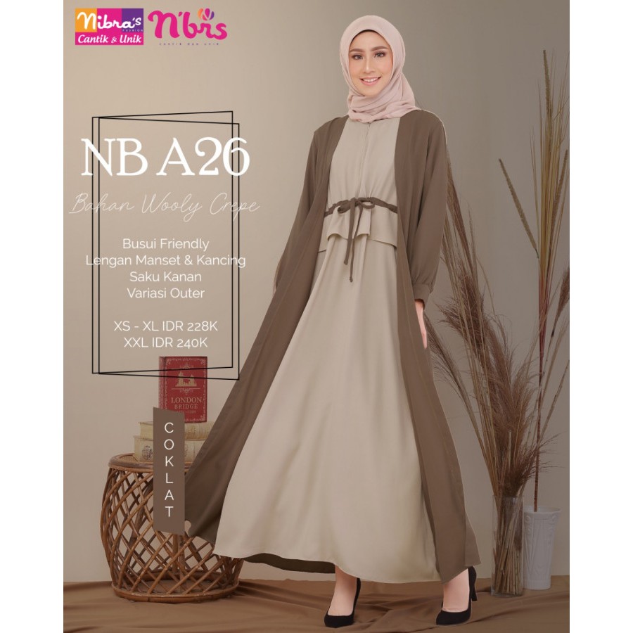 Baju Gamis NB A26 - Cokelat, L