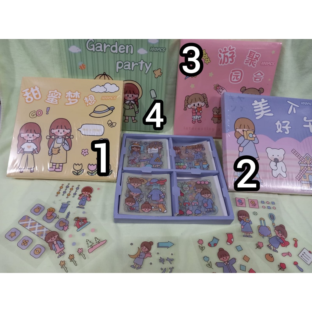 

RB TJ-507 Stiker 2D Stiker Kartun Korea Lucu Anti Air Dekorasi Handbook