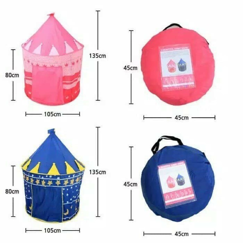 Mainan Tenda Anak Warna Pink dan Biru Variasi Festival