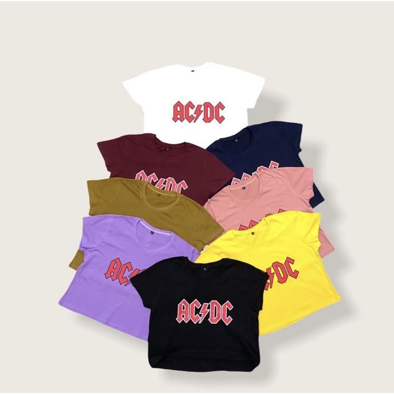 KAOS CROP TOP ACDC | CROP TEE ATASAN WANITA