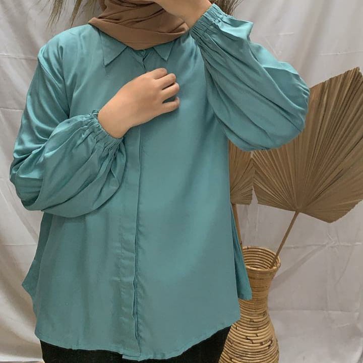 Kemeja Wanita / Amara Shirt Baju Formal Wanit Bahan Rayon Adem All Size Fit To L-4