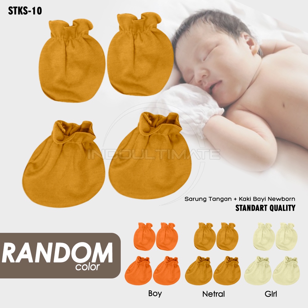 1 Set Sarung Tangan +  Sarung Kaki Bayi STKS-10 Pelindung Tangan Bayi Pelindung Kaki Bayi