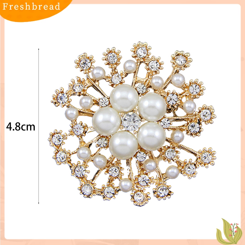 [ TERLARIS]Breastpin Elegant Easy Matching Alloy Flower Faux Pearls Women Brooch Pin for Dating