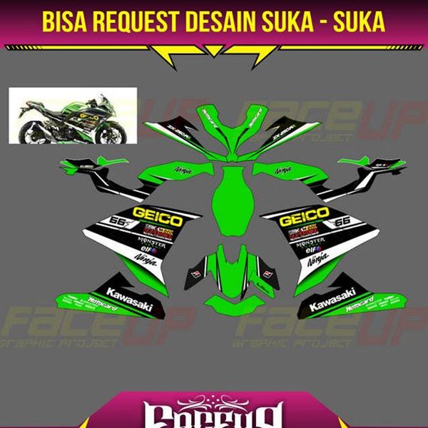 DEKAL STIKER MOTOR NINJA 250 FI HIJAU DECAL sticker