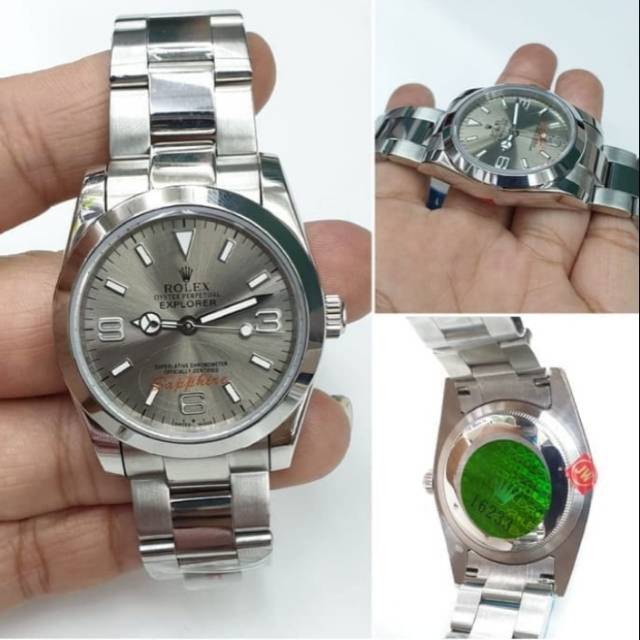 Jam Tangan Rolex Explorer Silver Grey Premium