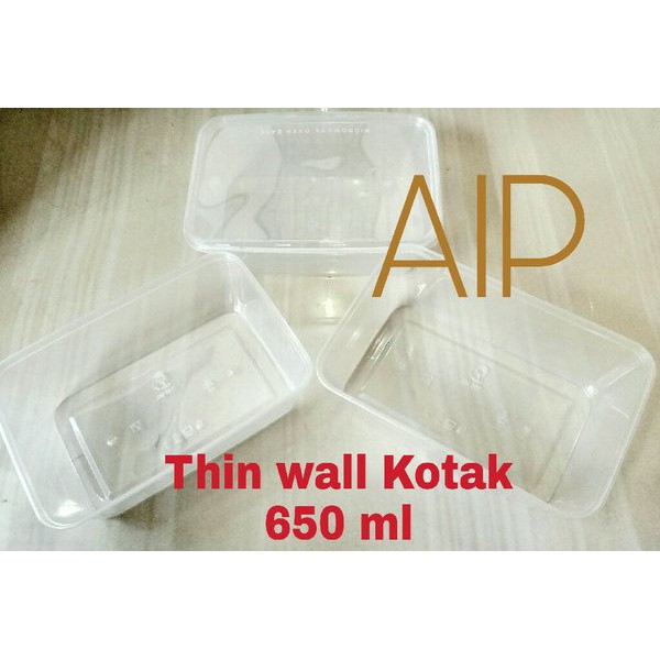 Terbaru Thinwall 650 ml Kotak makan plastik tahan microwave Box makanan