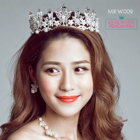 [SIAP KIRIM] AKSESORIS WEDDING MAHKOTA PENGANTIN CROWN WEDDING MUTIARA MRW002