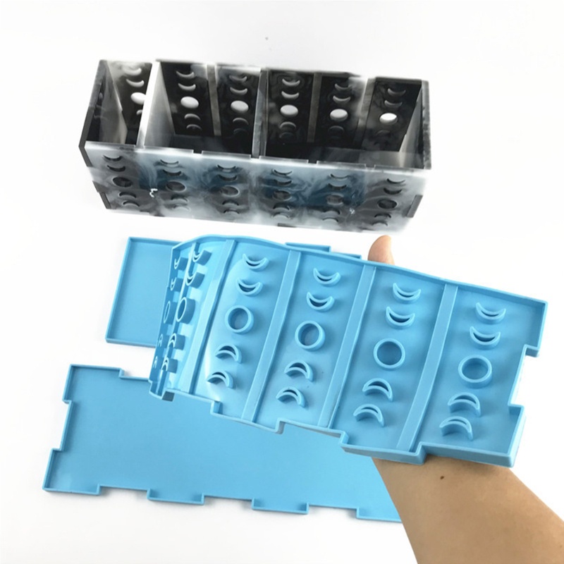 SIY  1 Set Drawer Separated Division Free Combination Storage Box Epoxy Resin Mold Organizer Case Silicone Mould DIY Crafts Container Mold