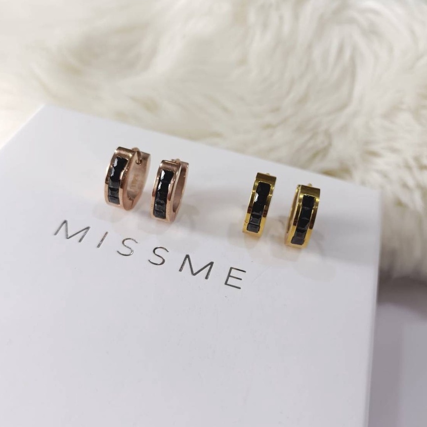 anting klip titanium simple minimalis + box