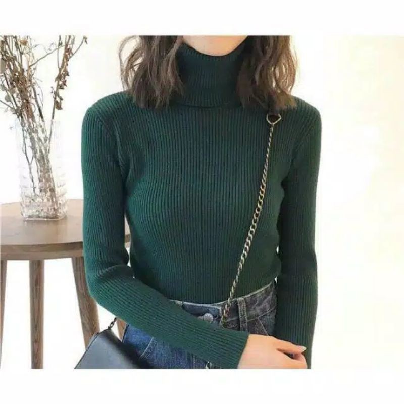 Pretty Turtleneck / Turtleneck Polos Tangan Panjang