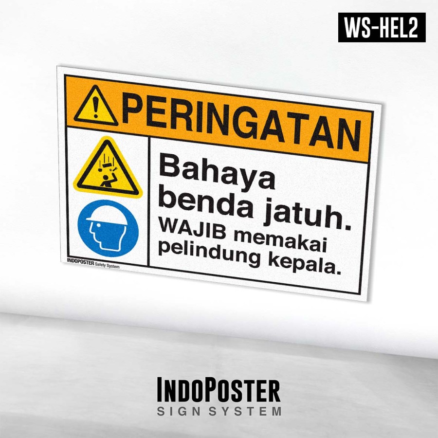

Stiker Safety Sign Rambu K3 Bahaya Benda Jatuh Wajib Memakai Helm