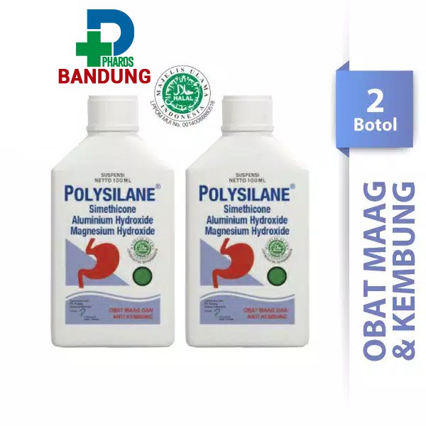 Jual Polysilane Sirup / Suspensi 100 mL x 2 Obat Maag dan Kembung (Isi ...