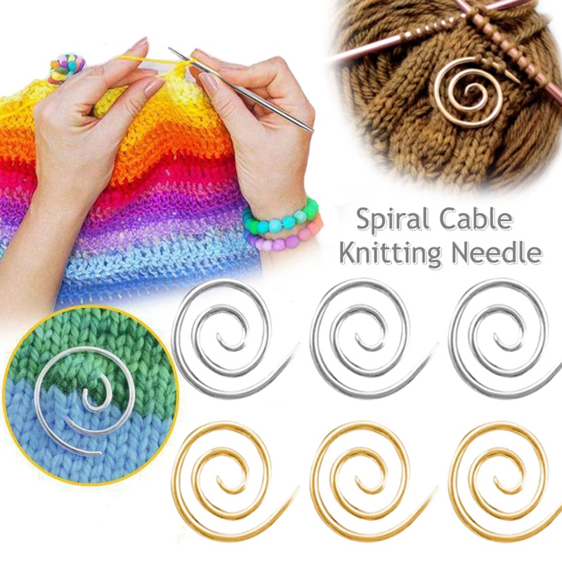 Jarum Rajut Spiral Handmade DIY Bahan Stainless Steel Untuk Membuat Syal / Sweater / Topi