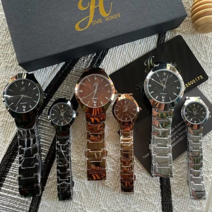 Free Box JT 8411 Jims Honey Jam Tangan Pria Wanita Couple Import