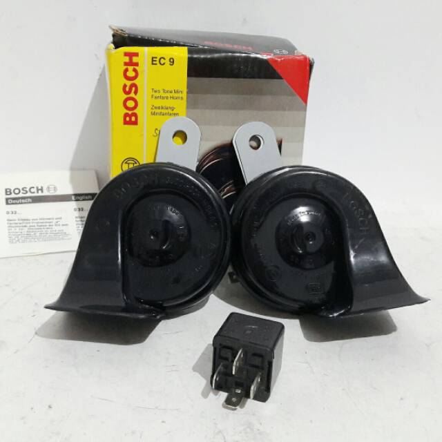 Klakson Keong Hitam Relay Bosch Two Tone Mini Fanfare Horn Ec9
