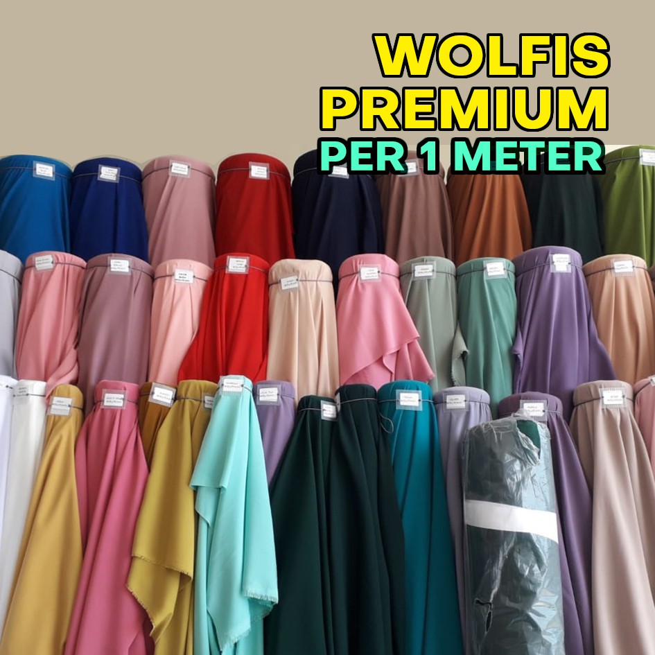 Kain Per 1 Meter Wolfis Premium Cod Shopee Indonesia