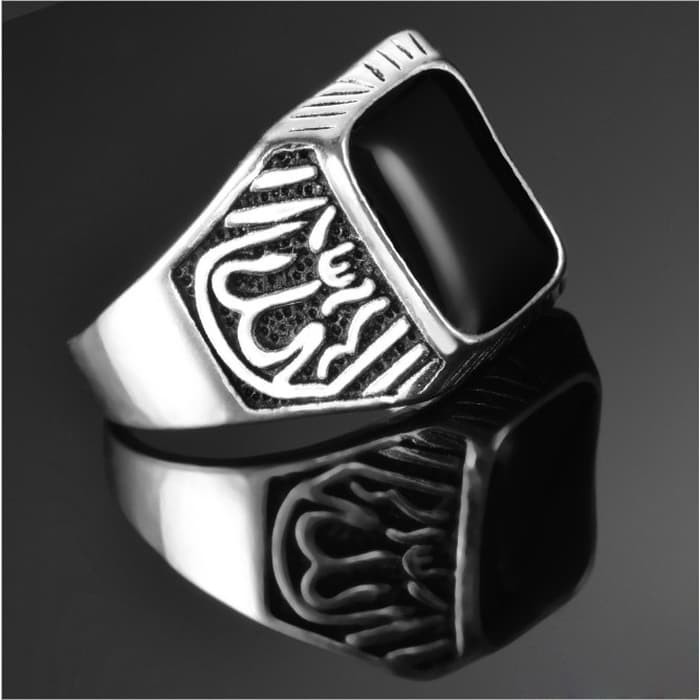 Jual LRC Cincin Pria Tauhid Islam Muslim Lafadz Allah Bahan Alloy Diskon