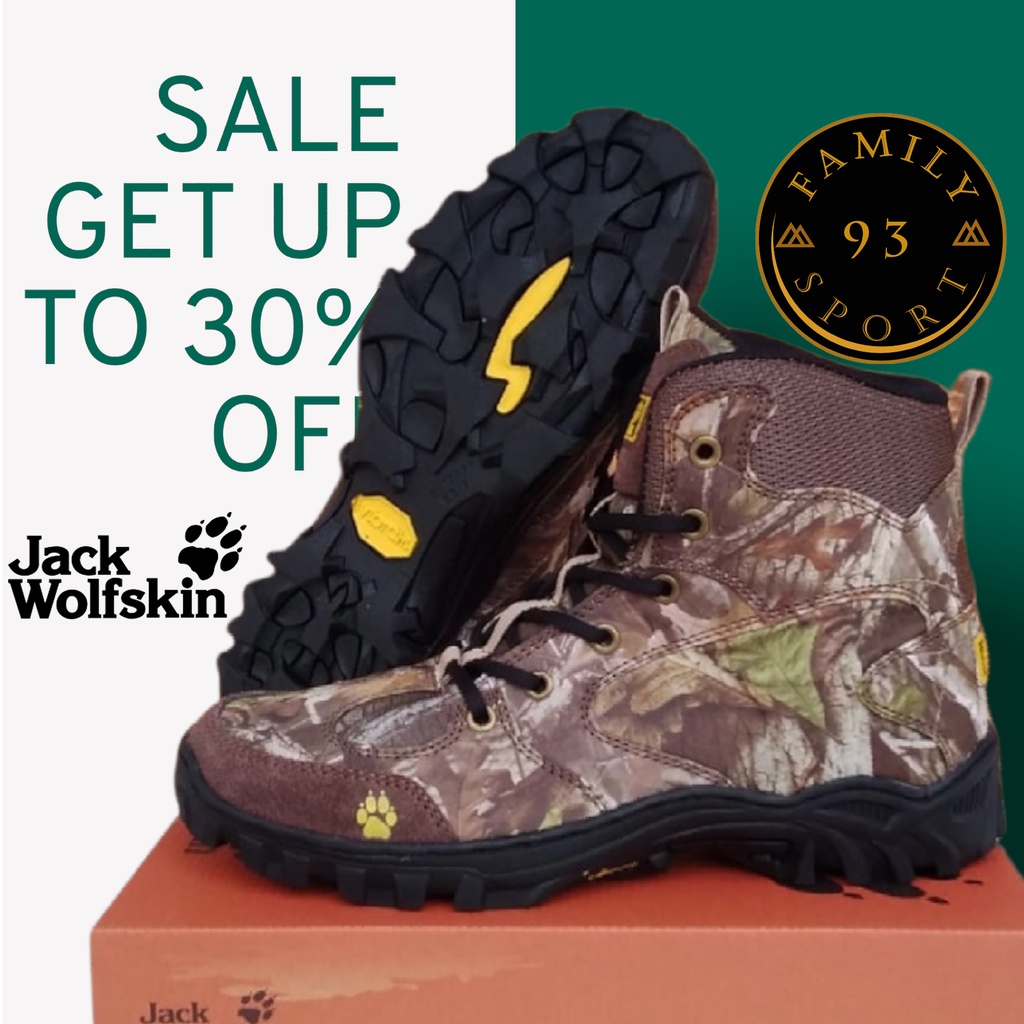 Sepatu Gunung Pria Outdoor Sepatu Gunung Camo Jack Wolfskin Termurah - Sepatu Hiking Tracking Pria W
