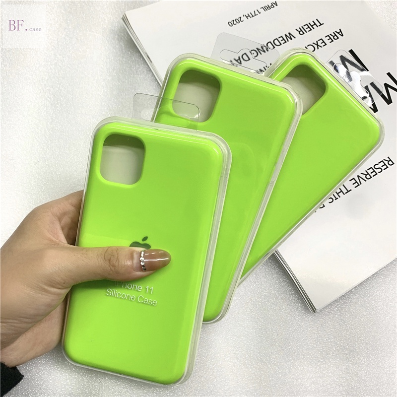 Soft Case Silikon Desain Logo Warna Hijau Fluorescent Untuk Iphone 11 12 13 Pro Max 6 7 8 Plus X Xs Xr Xsmax Se2 2020 12pro