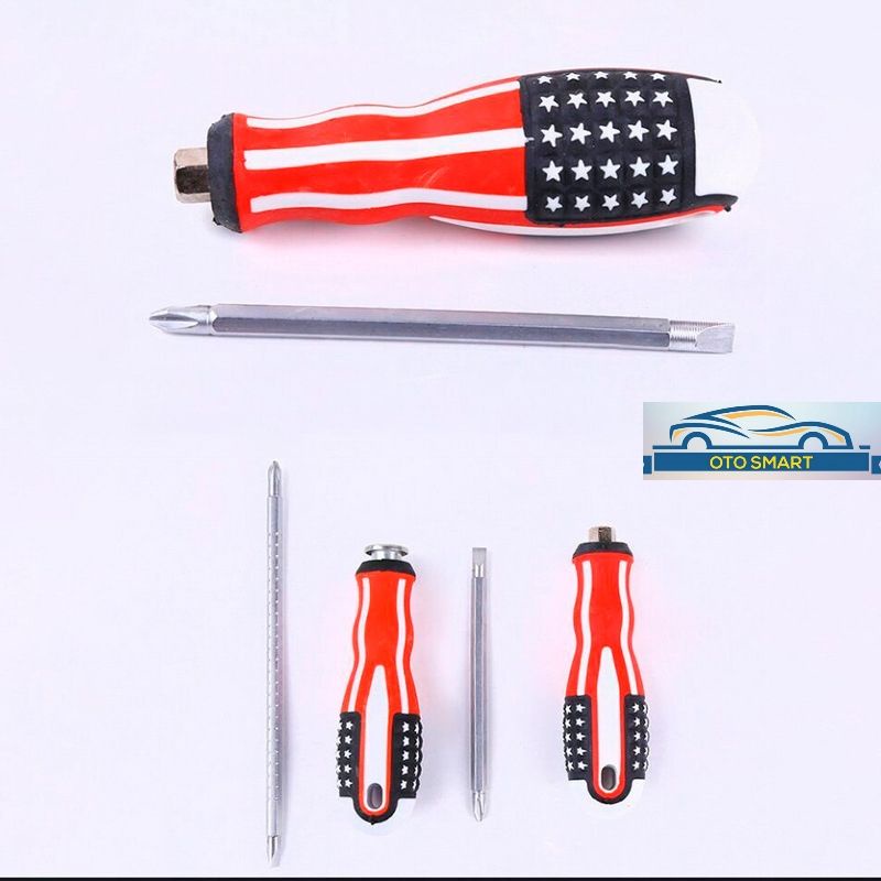 Obeng Bolak Balik USA Amerika 4 Inch Obeng Plus Minus Terkulitas