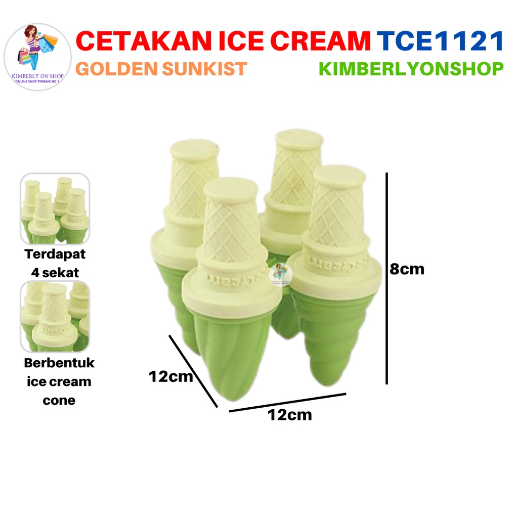 Cetakan Ice Cream Cone Es Krim Stik TCE 1121 Golden Sunkist
