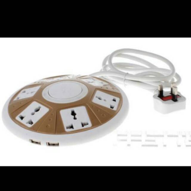 Sakelar/stop kontak UFO,dual usb+6colokan listrik+2 usb port#READY