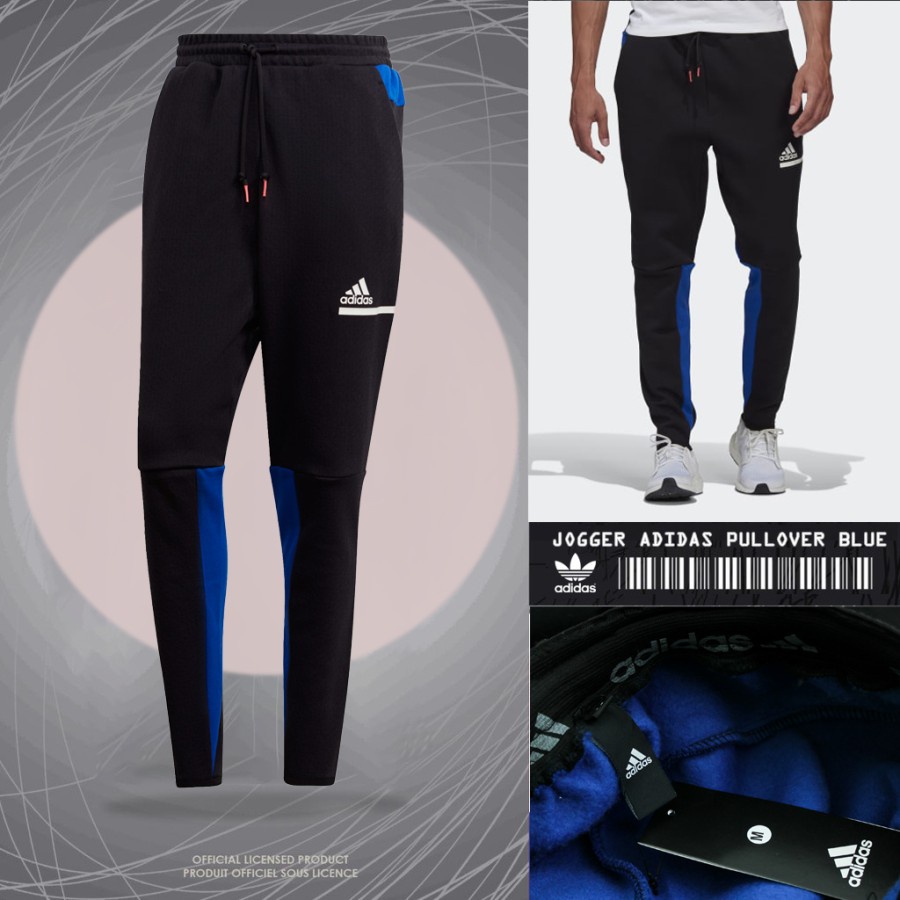 JOGGER ADIDAS PULLOVER BIRU | CELANA PANJANG PRIA GRADE ORIGINAL | CELANA TRAINING | SWEATPANTS OLAH