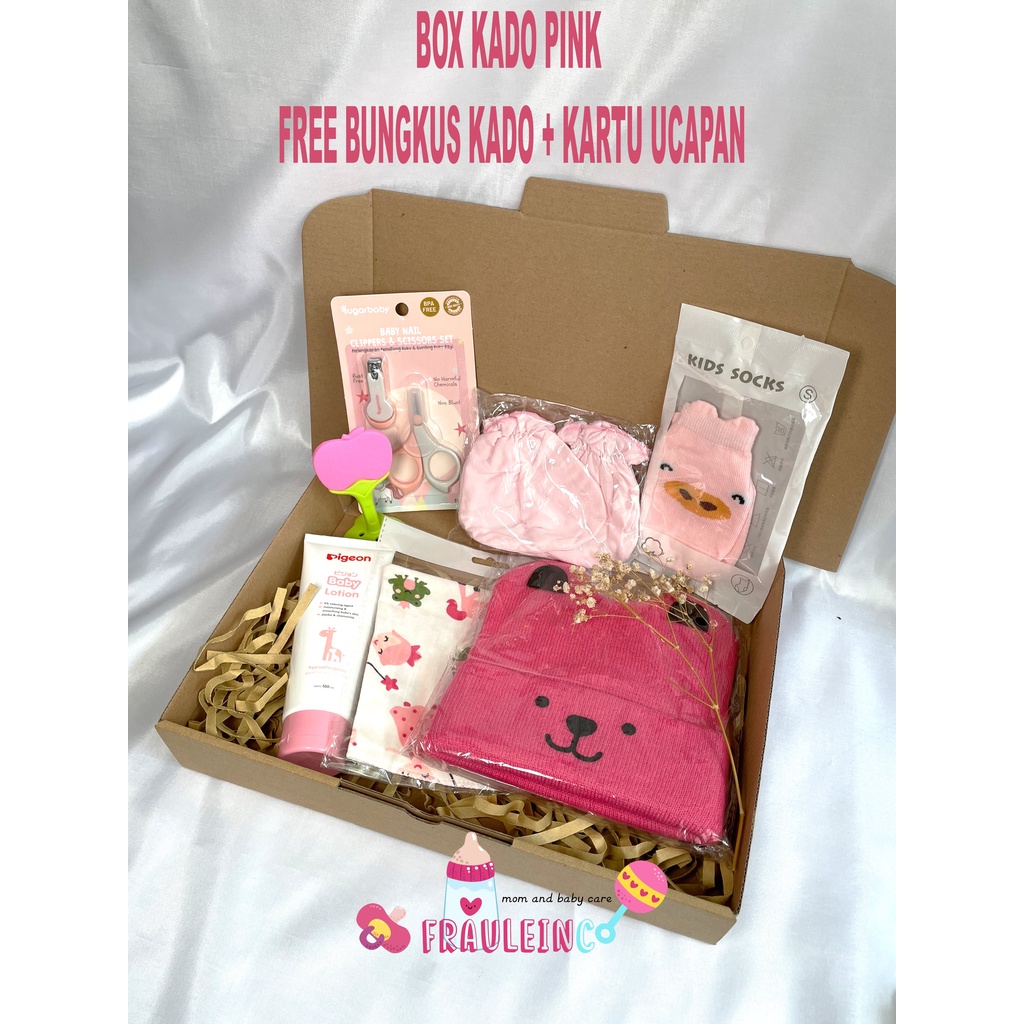 *FRAULEINCO* PIGEON Toiletries Gift Set | Paket Perlengkapan Mandi Bayi-Box Kado Pink